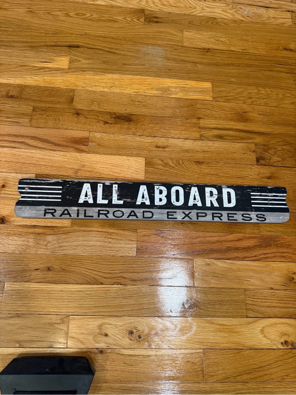 All Aboard Railroad Express Vintage-Style Sign - Black & White